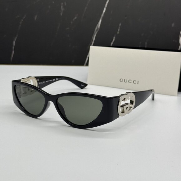 NEW GUCCI GG1824S 001 WOMEN BLACK SUNGLASSES GUCCI - Picture 1 of 12